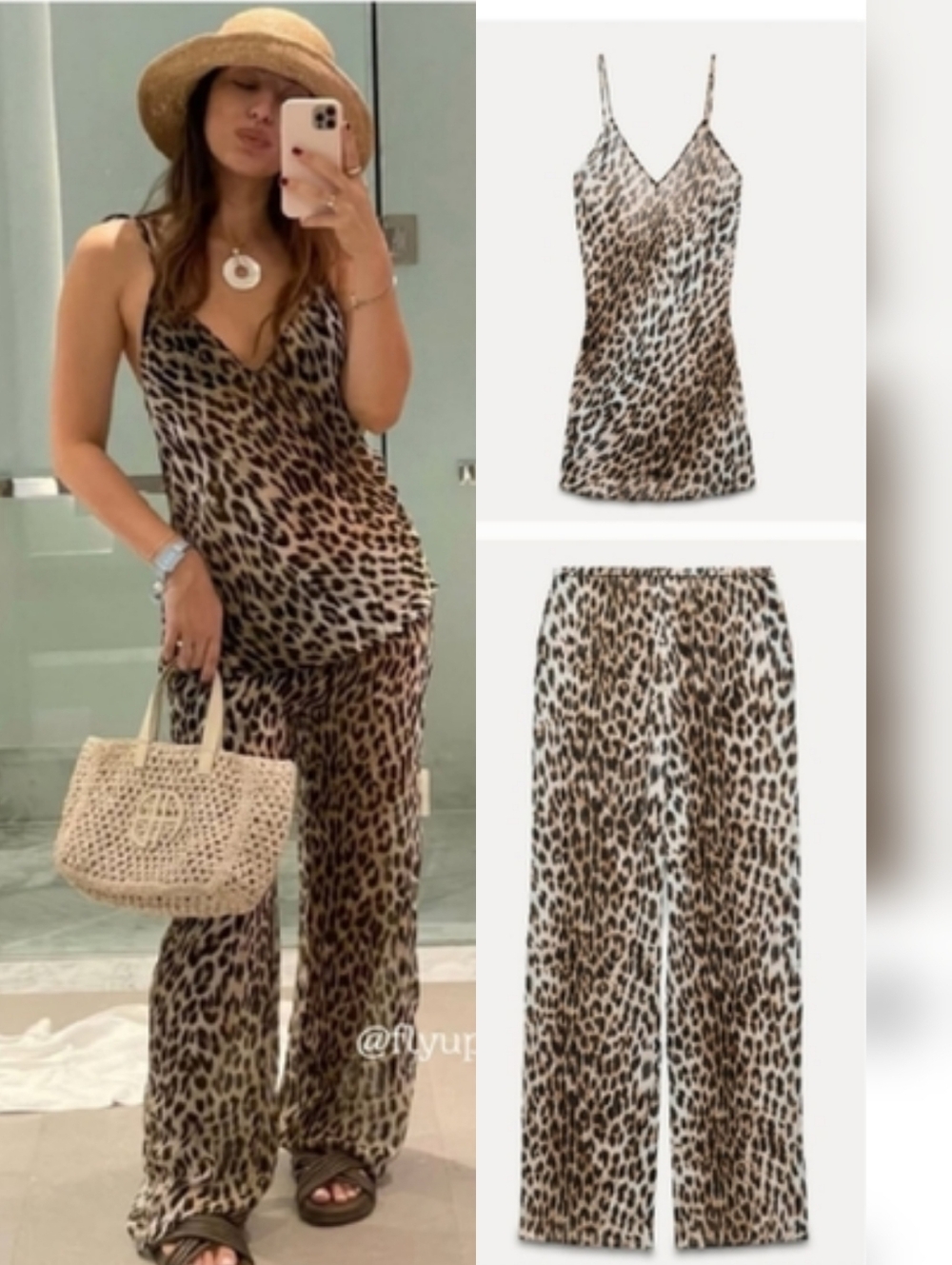 Zara Set 2pc matching set pants & top animal print